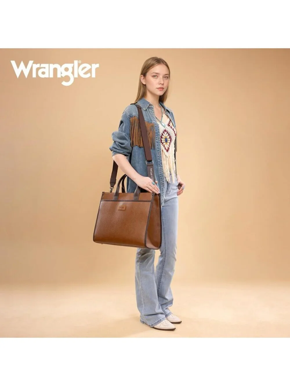 Women's Brown-c Business Briefcase Handbag Adjustable Shoulder Strap Tote Bag